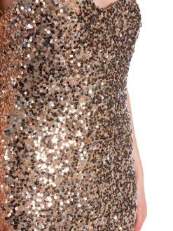 NEO NOIR DRESS LYDIA SEQUINS TOFFEE
