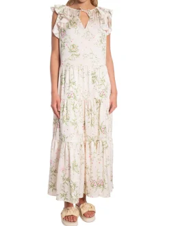 NEO NOIR DRESS MESSINA FLOWER FIELD OFF WHITE