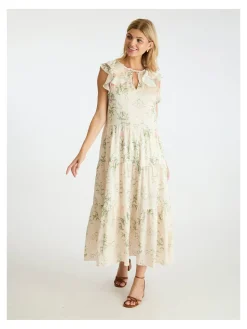 NEO NOIR DRESS MESSINA FLOWER FIELD OFF WHITE