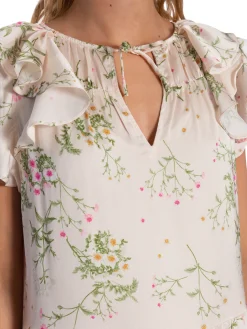 NEO NOIR DRESS MESSINA FLOWER FIELD OFF WHITE