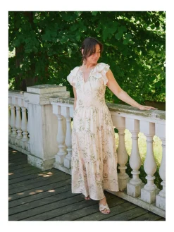 NEO NOIR DRESS MESSINA FLOWER FIELD OFF WHITE