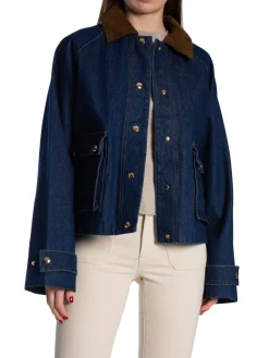 NEO NOIR JACKET VISTA DENIM CORD BLUE
