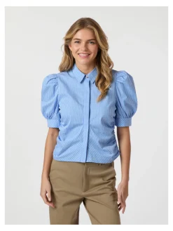 NEO NOIR SHIRT FRANNIE STRIPE LIGHT BLUE