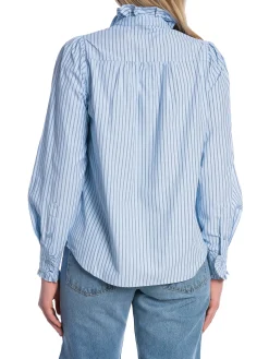NEO NOIR SHIRT JUSTINE STRIPE LIGHT BLUE