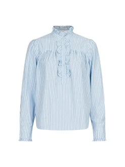NEO NOIR SHIRT JUSTINE STRIPE LIGHT BLUE