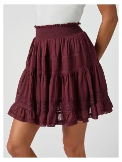 NEO NOIR SKIRT CALLIA BURGUNDY