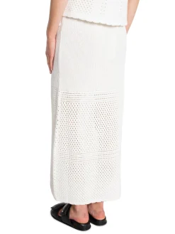 NEO NOIR SKIRT COMO CROCHET KNIT OFF WHITE