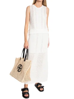 NEO NOIR SKIRT COMO CROCHET KNIT OFF WHITE