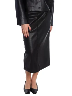 NEO NOIR SKIRT NETTIE FAUX LEATHER BLACK