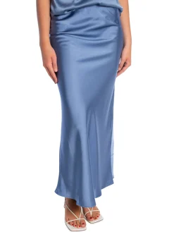 NEO NOIR SKIRT VICKY HEAVY SATEEN SMOKE BLUE