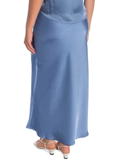 NEO NOIR SKIRT VICKY HEAVY SATEEN SMOKE BLUE