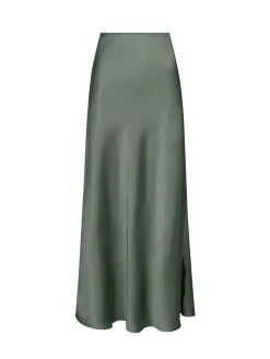 NEO NOIR SKIRT VICKY HEAVY SATEEN SMOKE GREEN