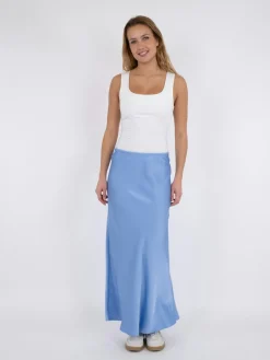 NEO NOIR SKIRT VICKY HEAVY SATEEN SMOKE BLUE