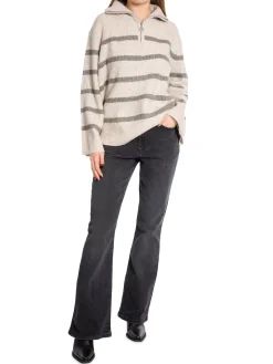NEO NOIR SWEATER NEVENA STRIPE DARK GREY/ OFF WHITE