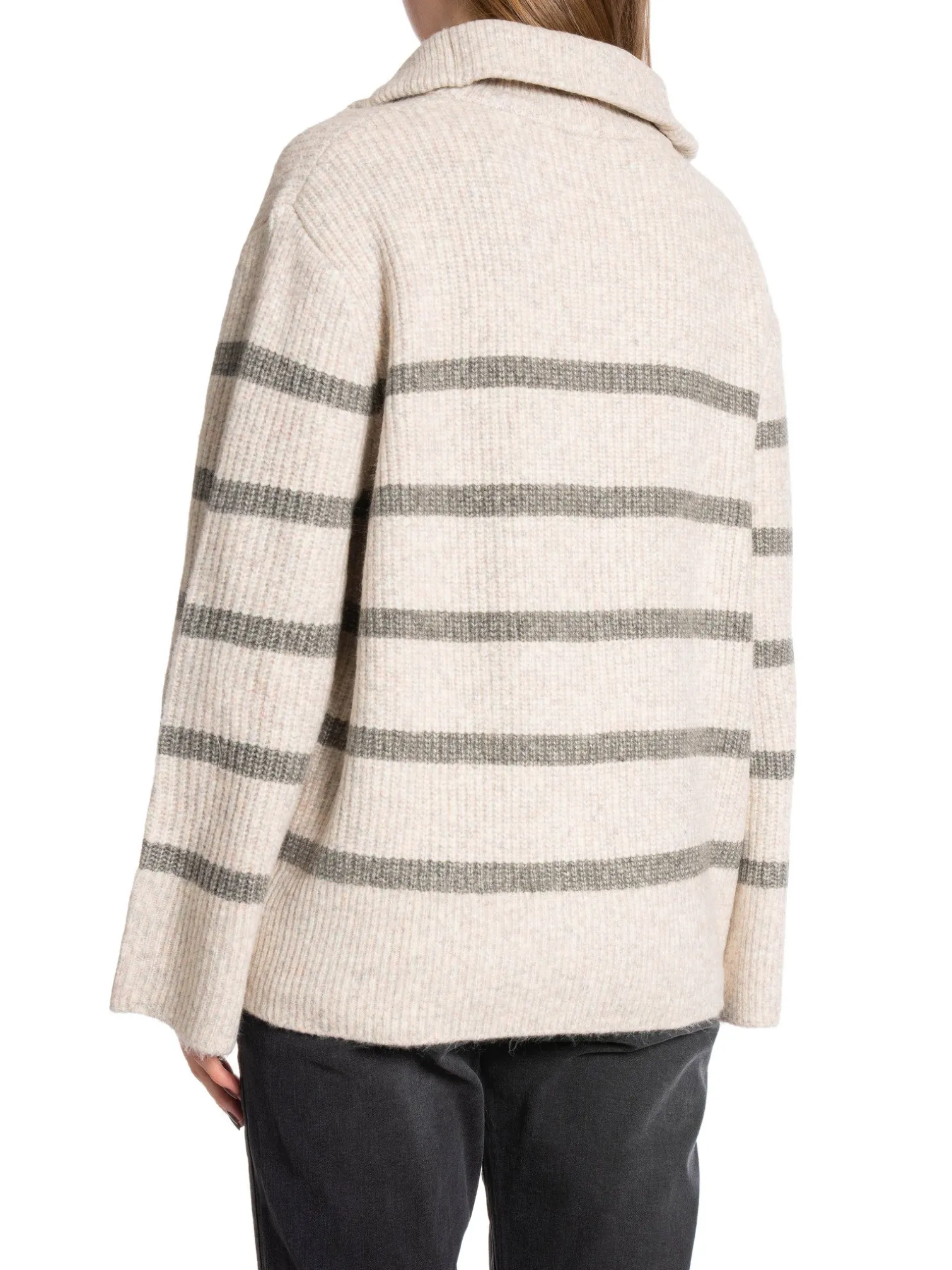 NEO NOIR SWEATER NEVENA STRIPE DARK GREY/ OFF WHITE