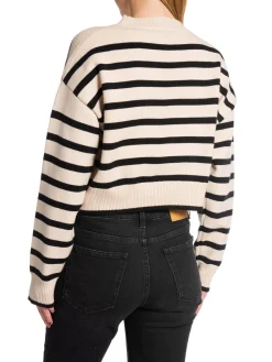 NEO NOIR SWEATER REBEKKA STRIPE SAND