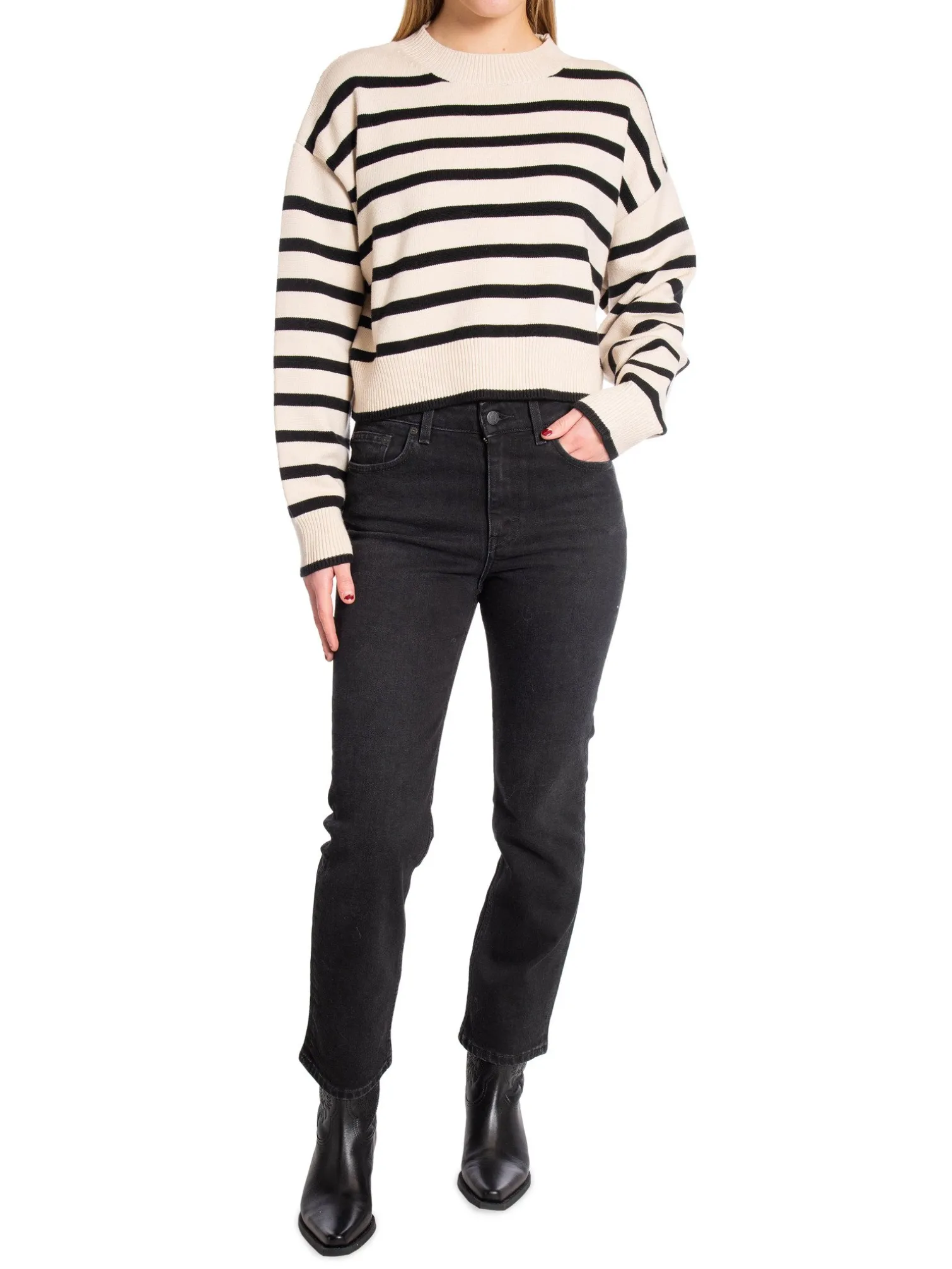 NEO NOIR SWEATER REBEKKA STRIPE SAND