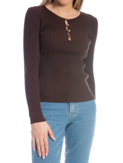 NEO NOIR TOP CARLTON KNIT BROWN