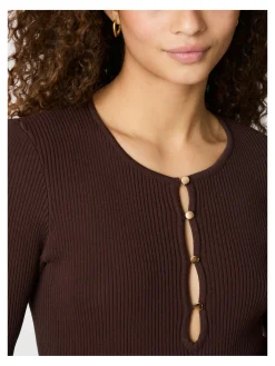 NEO NOIR TOP CARLTON KNIT BROWN