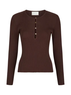 NEO NOIR TOP CARLTON KNIT BROWN