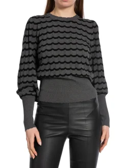 NEO NOIR TOP DARY STITCH KNIT DARK GREY