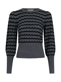 NEO NOIR TOP DARY STITCH KNIT DARK GREY