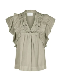 NEO NOIR TOP JAYLA S VOILE SMOKE GREEN
