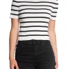 NEO NOIR TOP LEAH STRIPE OFF WHITE