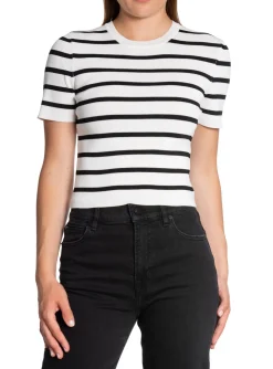 NEO NOIR TOP LEAH STRIPE OFF WHITE