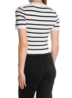 NEO NOIR TOP LEAH STRIPE OFF WHITE