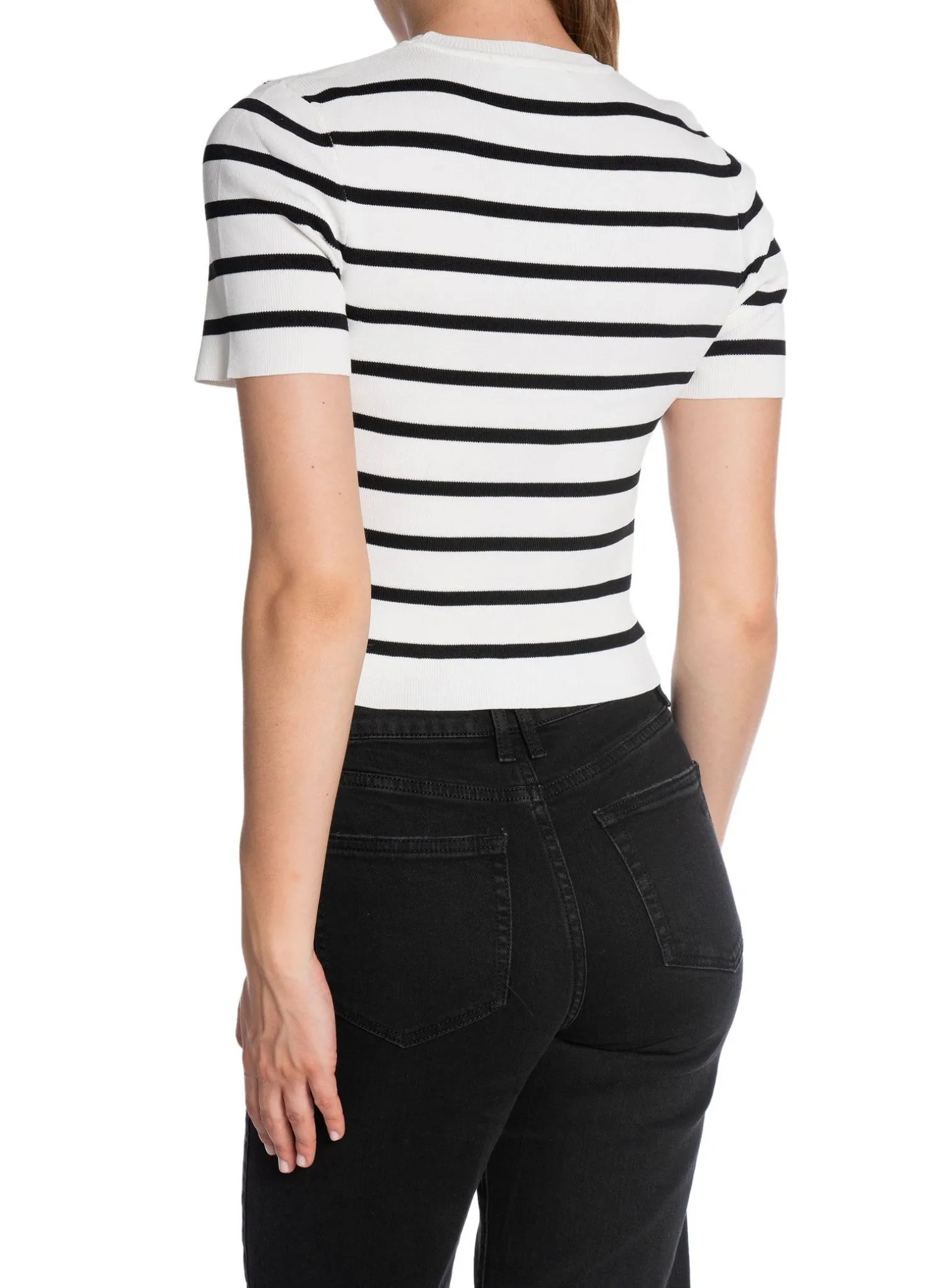 NEO NOIR TOP LEAH STRIPE OFF WHITE