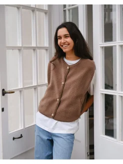 NEO NOIR VEST MARIKO TEDDY TAUPE