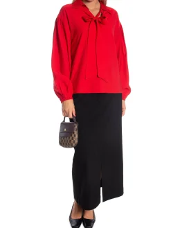 NORR BLOUSE BAMBO LS RED