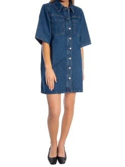NORR DRESS NINNI DENIM MEDIUM BLUE DENIM