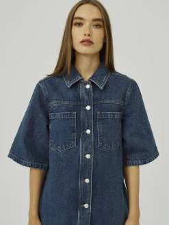 NORR DRESS NINNI DENIM MEDIUM BLUE DENIM