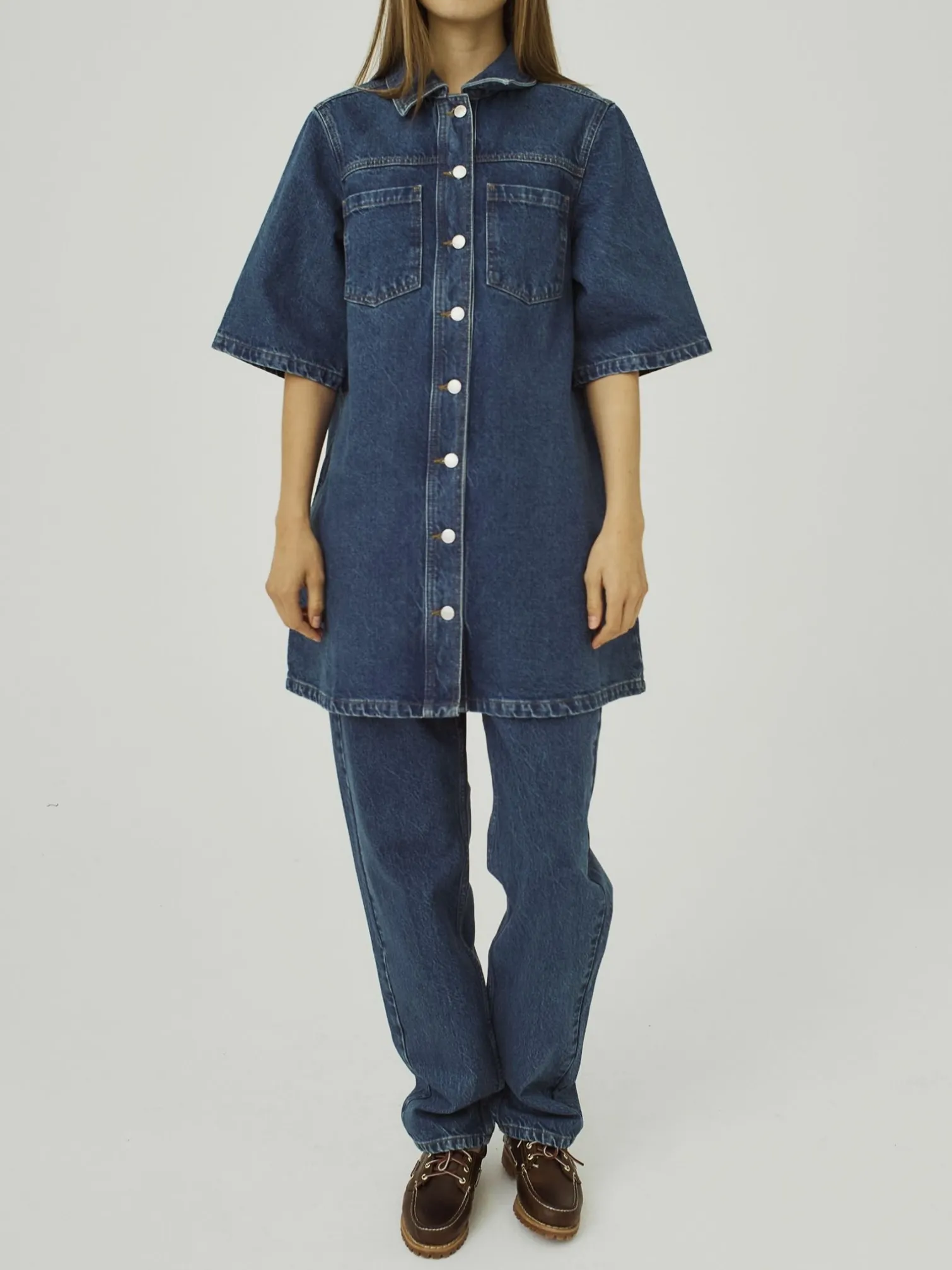 NORR DRESS NINNI DENIM MEDIUM BLUE DENIM