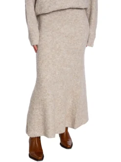 NORR SKIRT FILINE KNIT LIGHT BEIGE