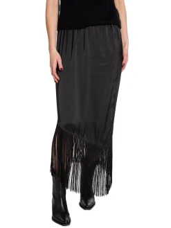 NORR SKIRT GILI FRINGE SKIRT BLACK