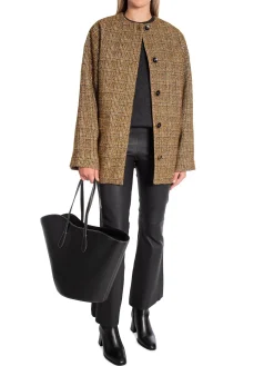 RODEBJER JACKET DORILA CHECK CARAMEL BROWN