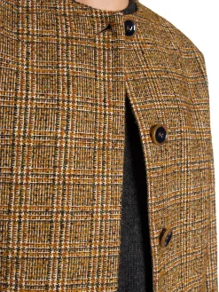 RODEBJER JACKET DORILA CHECK CARAMEL BROWN