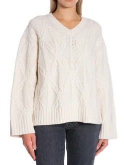 SAMSØE SAMSØE TOP ALINE V NECK CLEAR CREAM