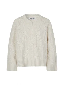 SAMSØE SAMSØE TOP ALINE V NECK CLEAR CREAM