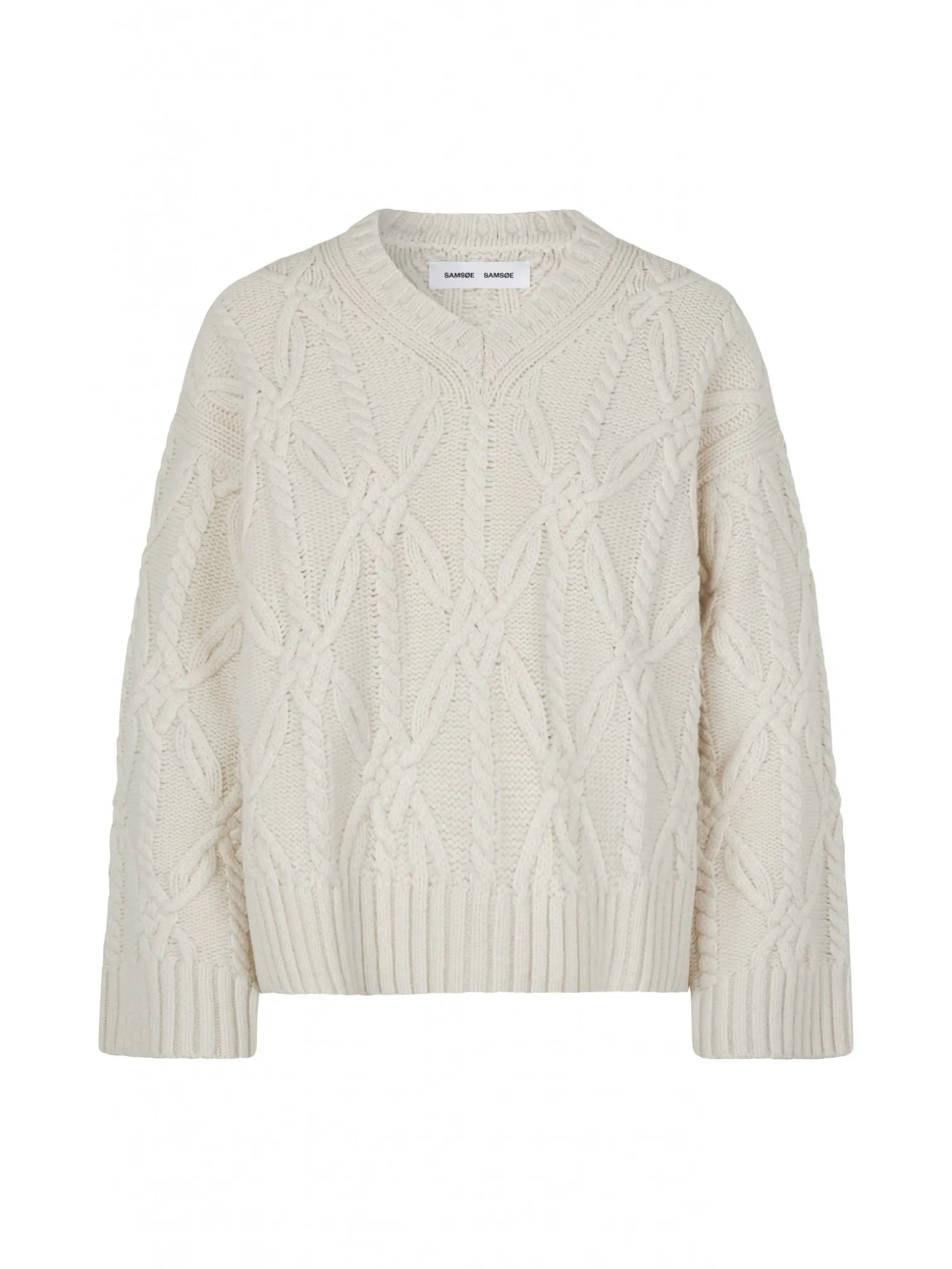 SAMSØE SAMSØE TOP ALINE V NECK CLEAR CREAM