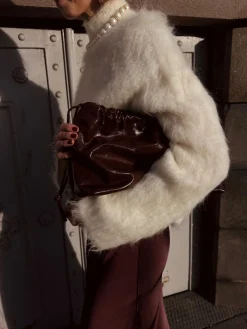 SECOND FEMALE BAG LACQUE LEATHER BITTER CHOCOLATE