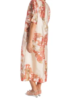 SECOND FEMALE DRESS LUGANA MAXI SPICED CORAL