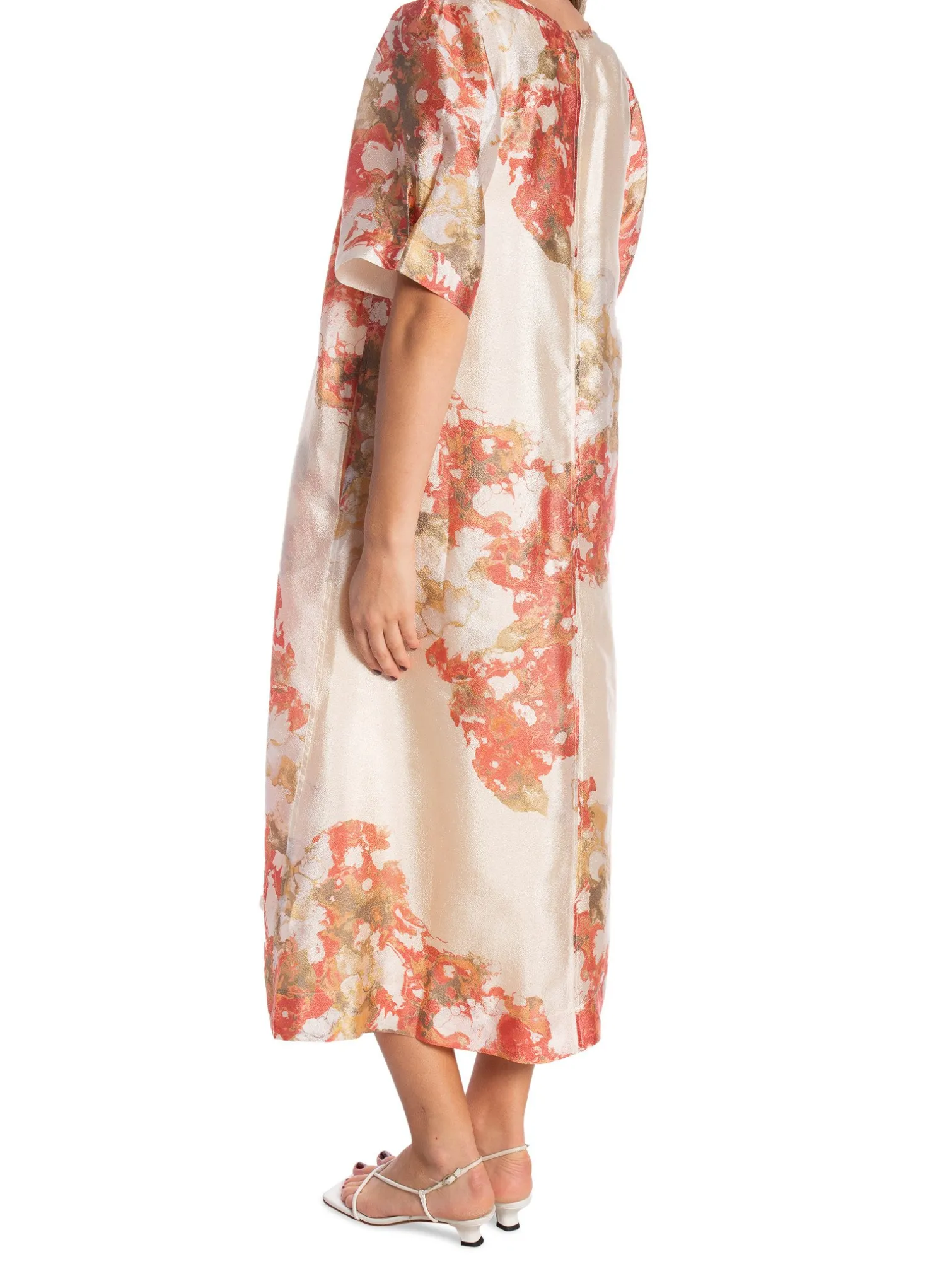 SECOND FEMALE DRESS LUGANA MAXI SPICED CORAL