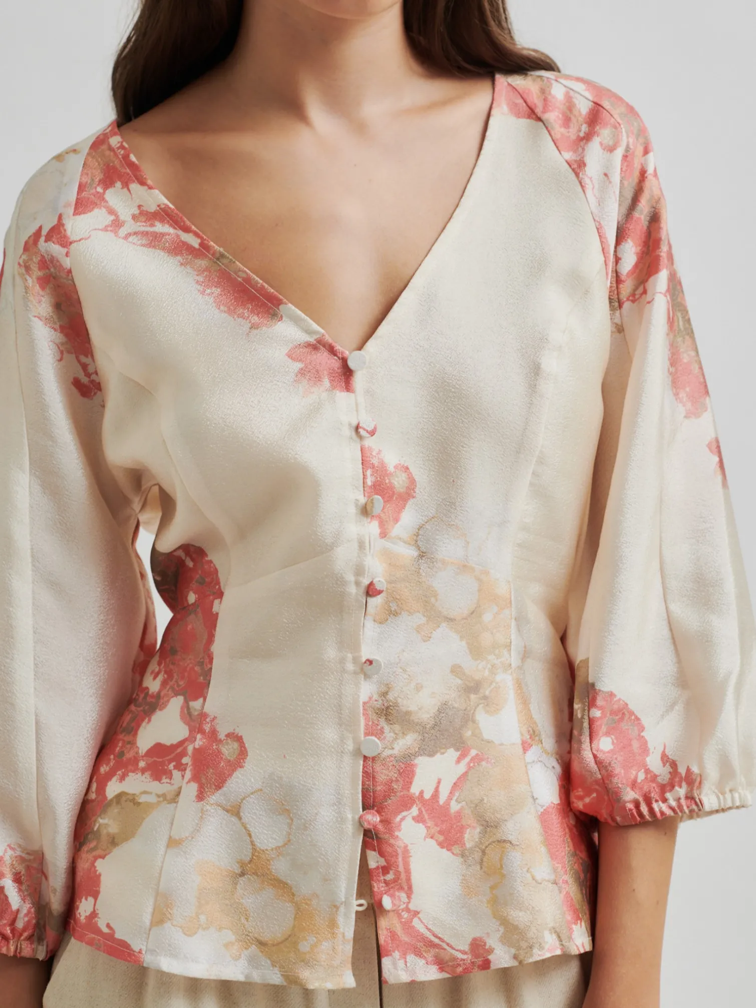 SECOND FEMALE SHIRT LUGANA FITTED SPICED CORAL