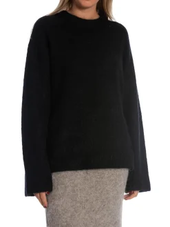 SECOND FEMALE SWEATER BROOKLINE KNIT RAGLAN O-NECK BLACK