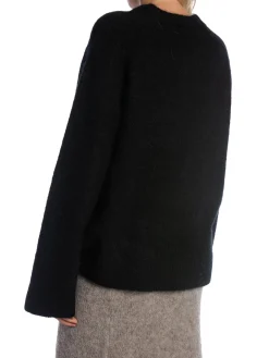 SECOND FEMALE SWEATER BROOKLINE KNIT RAGLAN O-NECK BLACK