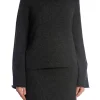 SECOND FEMALE SWEATER NEVA T-NECK DARK GREY MELANGE